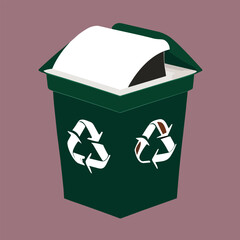 Vector illustration of recycle bin.