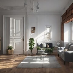 modern living room illuminated with natural light