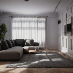 modern living room illuminated with natural light
