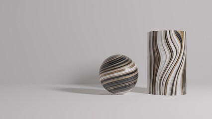 Abstract Geometry on white background,3d rendering