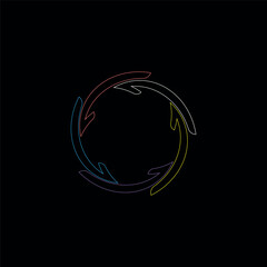 Circle line art vector logo design