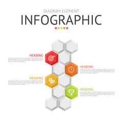diamond hexagon hive line for infographic. used for process diagram, presentation, working flow, information layout, banner, chart, and graph. business concept with 4 options. data visualization.