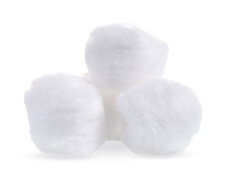 cotton wool on a white background.cotton wool for skin care and medical line on  transparent..
