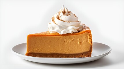 Obraz na płótnie Canvas Pumpkin cheesecake, isolated on white background with copy space