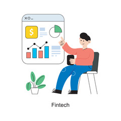 Fintech  Flat Style Design Vector illustration. Stock illustration