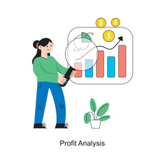 Profit Analysis Flat Style Design Vector illustration. Stock illustration