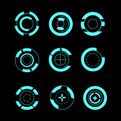 Circle element for data infographics. Set of Modern Sci Fi User Interface Elements. Futuristic Abstract HUD. Great for game UI.