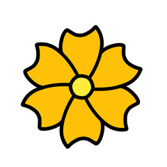 doodle yellow flower icon