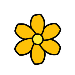 doodle yellow flower icon