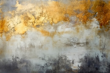 Abstract gold weathered wall painted background - obrazy, fototapety, plakaty