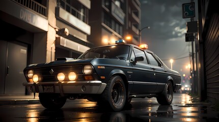 Neon Velocity: Futuristic Sports Car with Dazzling Light Trails