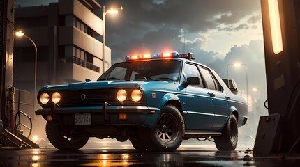 Neon Velocity: Futuristic Sports Car with Dazzling Light Trails