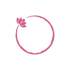 Lotus circle icon isolated on transparent background