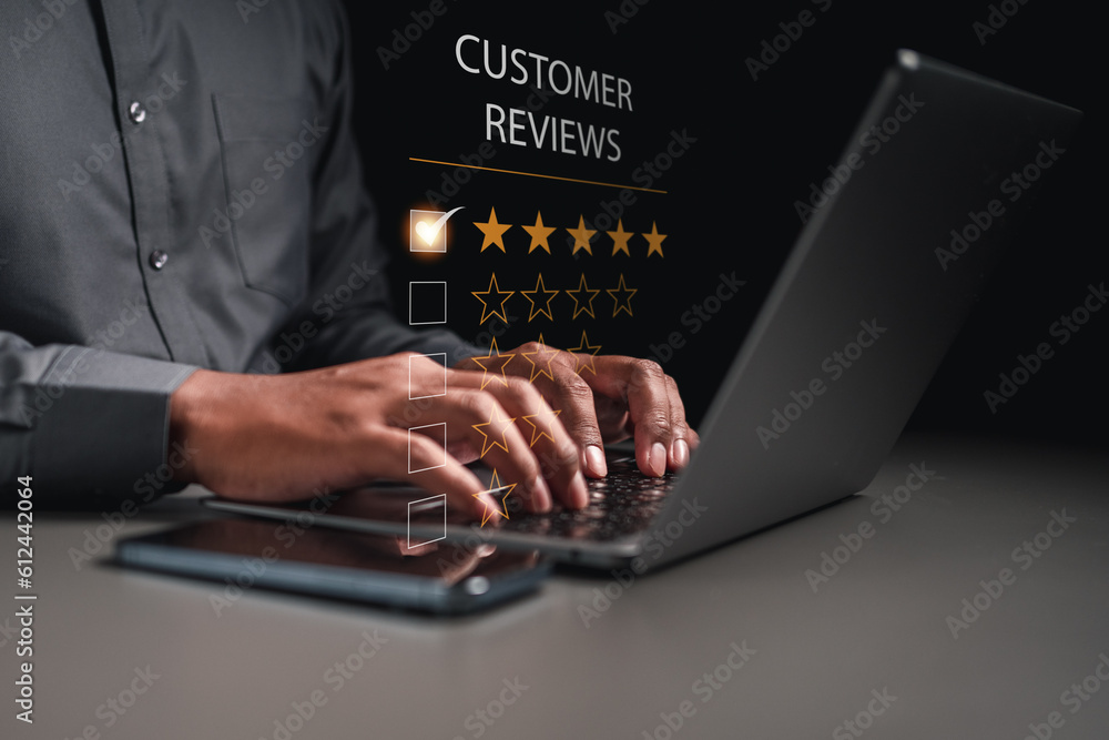 Canvas Prints customer review by five star feedback. users rate their experience of services in an online applicat