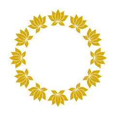 Lotus frame icon isolated on transparent background