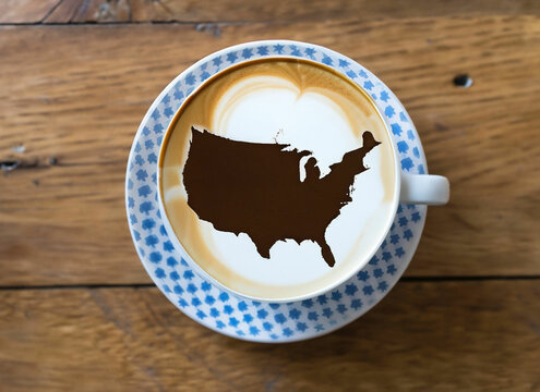 independence day coffee cup USA flag