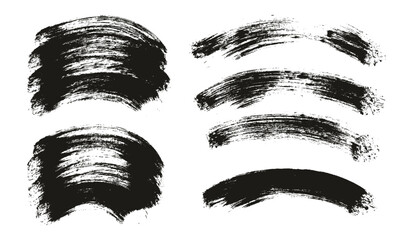 Round Brush Thick Curved Background Mix Artist Brush High Detail Abstract Vector Background Mix Set 
