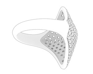 Jewelry on transparent background. 3d rendering - illustration