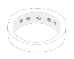 Jewelry on transparent background. 3d rendering - illustration