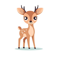 Obraz premium cute little deer cartoon is smile and funny animal
