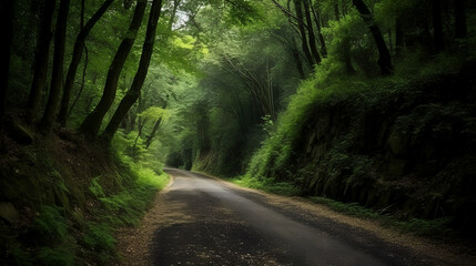 Get ready to be immersed in the summer vibes as you travel along the enchanting road flanked by majestic trees. 