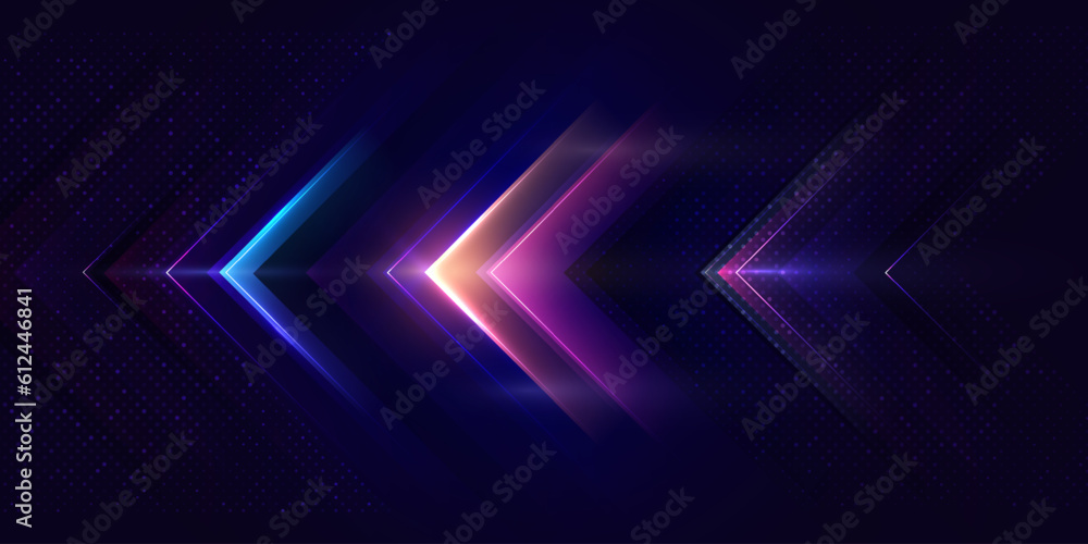 Aufkleber Modern abstract high-speed movement. Colorful dynamic motion on blue background. Movement technology pattern for banner or poster design background concept. EPS10.
