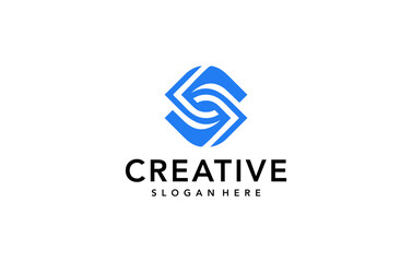 letter s abstract elegant logo design