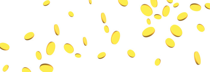 Vector golden coins. Falling coins png. Jackpot, kush, win. Falling coins on an isolated transparent background.