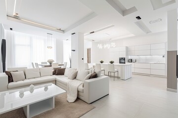 Fototapeta na wymiar Interior of luxury home mock up, ai generative