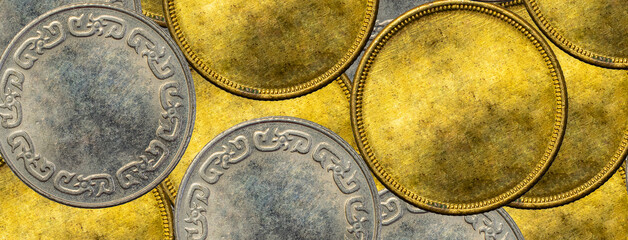 old clean gold and silver coins. background