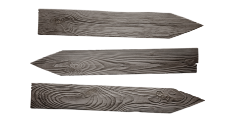 Set of wooden arrow signs, cut out