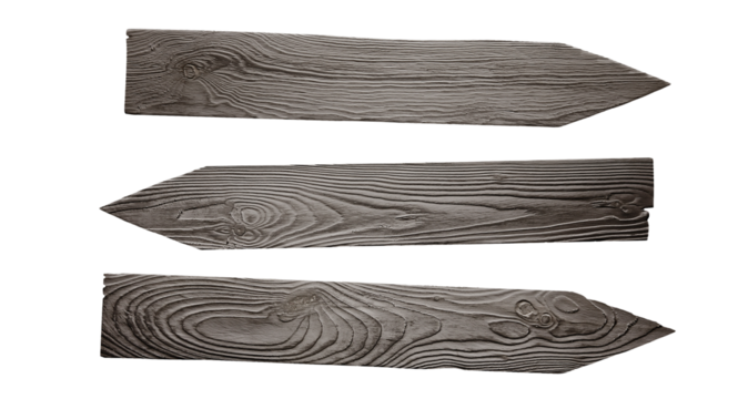 Set of wooden arrow signs, cut out