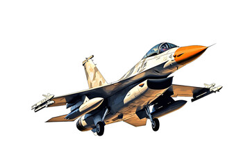 f-16 aircraft drawing, isolated on transparent background, generative ai