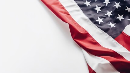 United States Flag On White Background. Generative AI