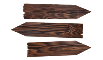 Set of wooden arrow signs, cut out