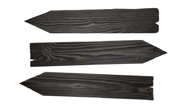 Set of wooden arrow signs, cut out