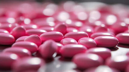 Pharmaceutical production of pills. Drugs manufacturing. Created with Generative AI technology.