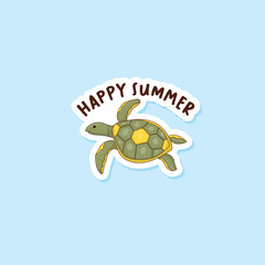 Colorful hand drawn summer sticker