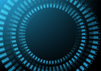 Abstract circle line blue background high tech. Concept technology, innovation, big data, Ai, network, business, modern, futuristic texture