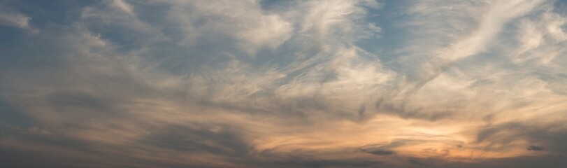 The evening sunset. Majestic Storm Clouds. Tragic gloomy sky.
