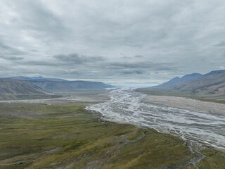 Beautiful shot of a landscape with mountains during the day in Svalbard, Norway