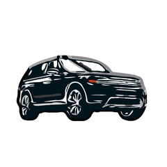 color sketch of a luxury car with transparent background