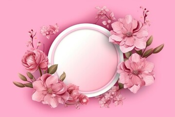 Valentine's Day background of pink flowers.Valentines day concept. Generative AI