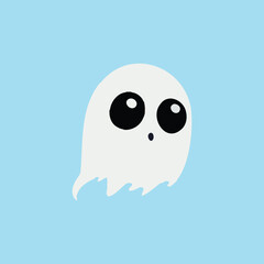 Obraz premium Cute cartoon halloween boo Ghost Cute Halloween ghost, Boo Vector illustration