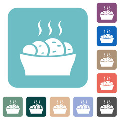 Fresh cake rounded square flat icons