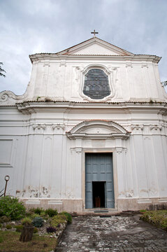 Fa&ccedil;ade of the ancient church Saint Maria degli Angeli, Visciano, Naples, Italy