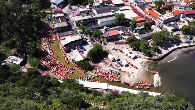 Aerial view of houses at Choroni, Venezuela