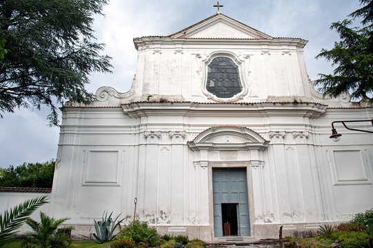 Fa&ccedil;ade of the ancient church Saint Maria degli Angeli, Visciano, Naples, Italy