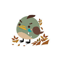 Cute colorful bird isolated on white background. Common house sparrow. Small bird in cute cartoon style. Isolated vector clip art illustration. Bird superb fairy wren vector Illustration