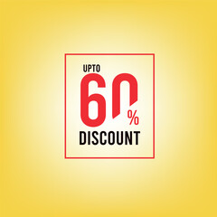 Upto 60% discount. Vector special discount and super sale background design premium vector